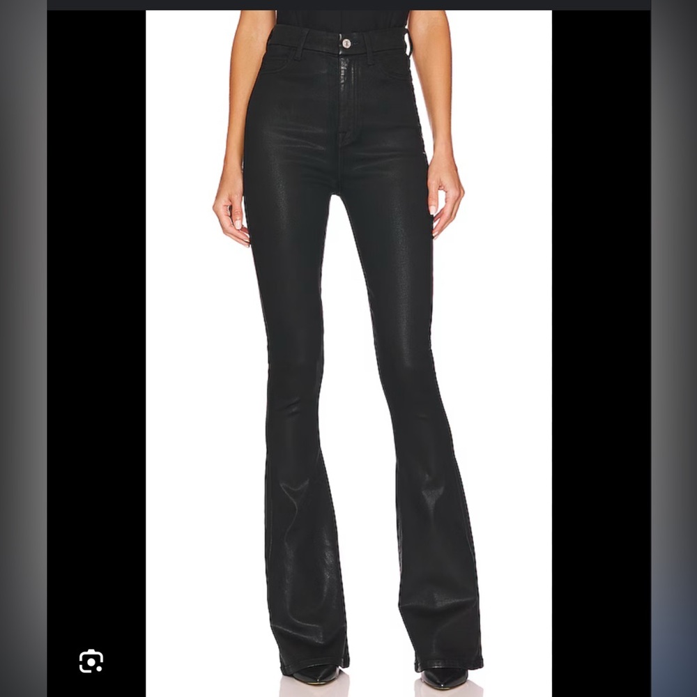7 For All Mankind Coated Black High Rise Jeans
